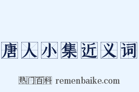 唐人小集近义词是什么意思的图片